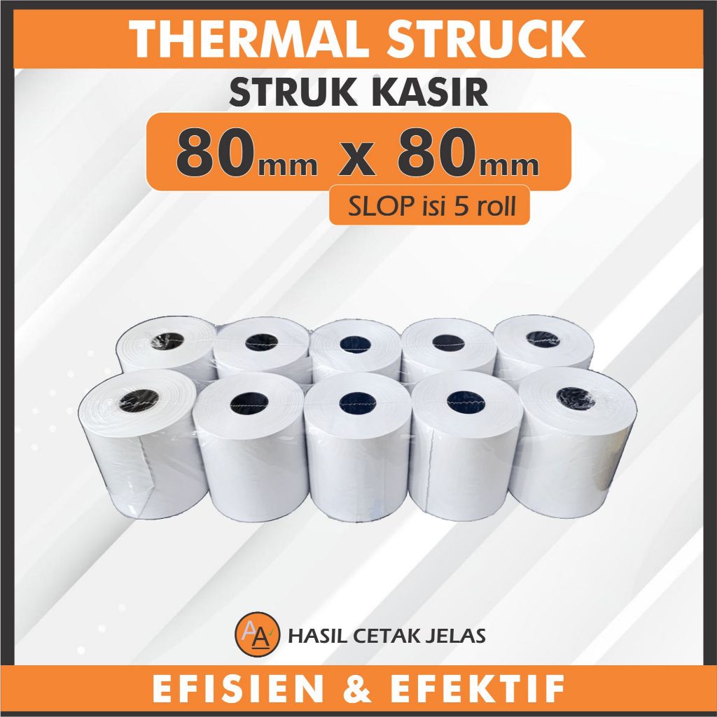 

Kertas Struk Kasir Thermal Paper Roll 80x80 (SLOP isi 5)
