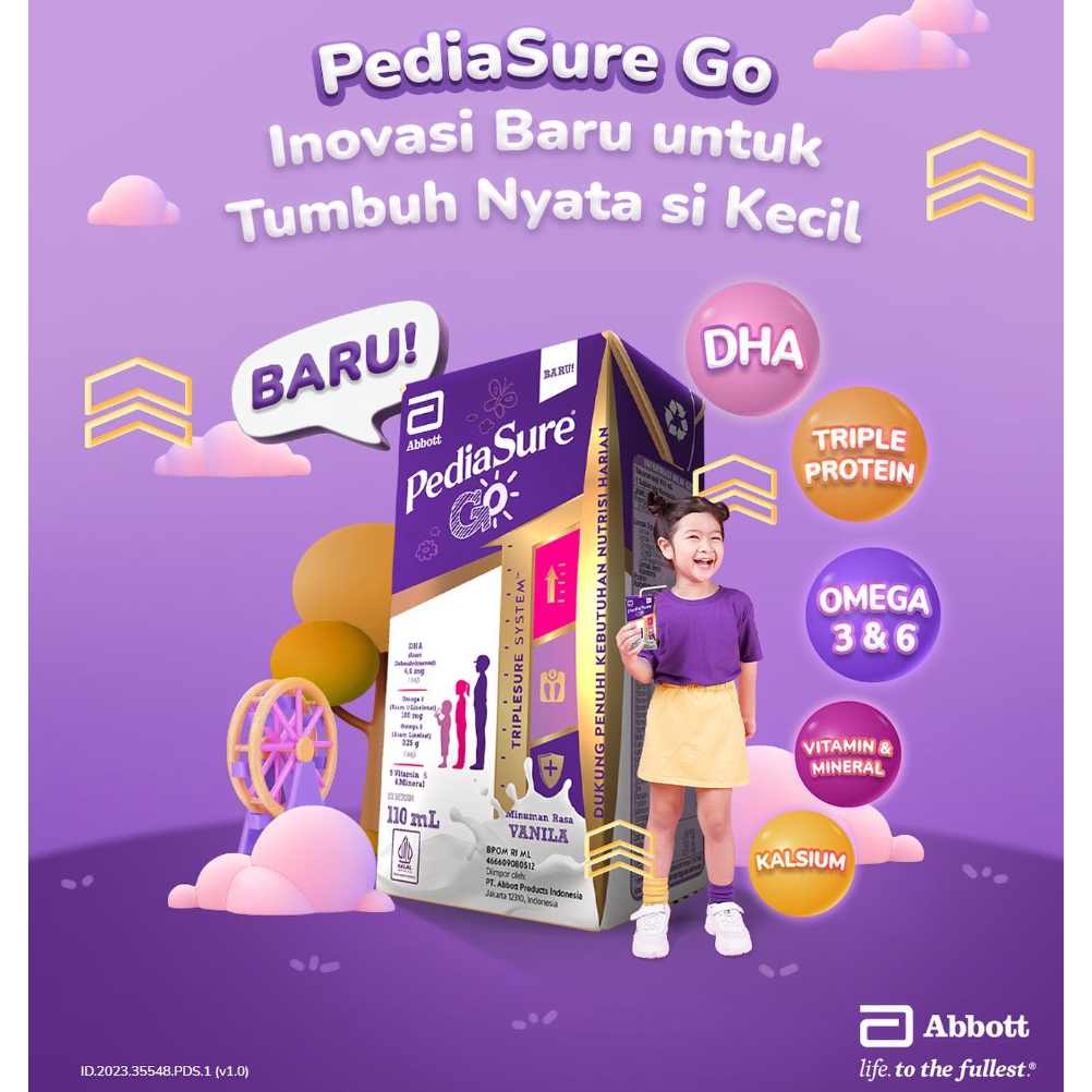 

Susu Pediasure Go Formula UHT 110ml - Vanilla / Coklat