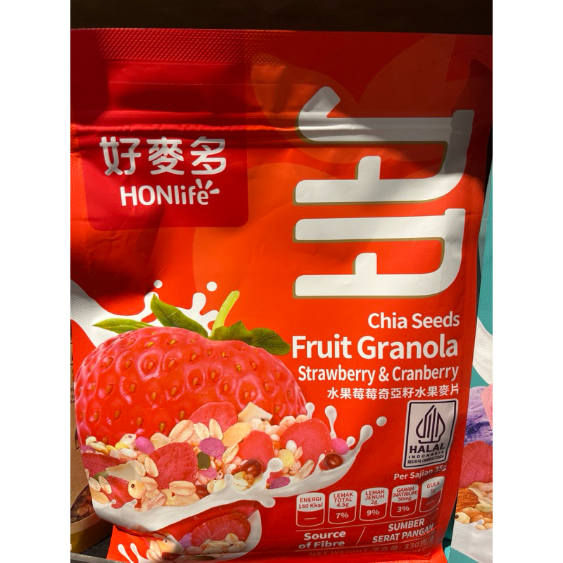 

Honlife Chia Seed Fruit Granola 330gr