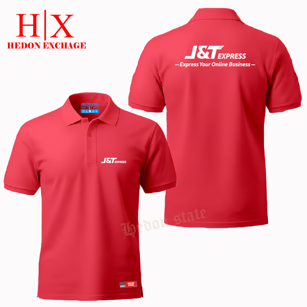 HEDON STATE Poloshirt Pendek JNT-Express Kaos Kerah Seragam Pria Wanita