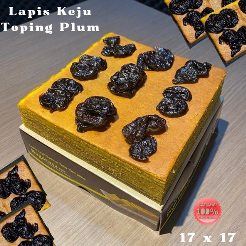 

(GARANSI 100% KUALITAS SUPER) KUE LAPIS LEGIT FULL KUNING TELUR 17 X 17 TOPING PLUM 100% HALAL
