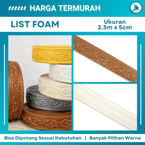 Wallpaper List Foam Molding Stiker Strip Pinggiran Dinding Rumah Aesthetic Tahan Air Lebar 5cm