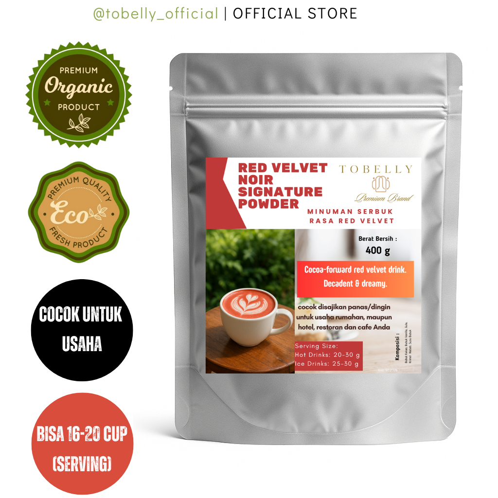 

Tobelly Bubuk Red Velvet Drink & Dessert Powder 400 g