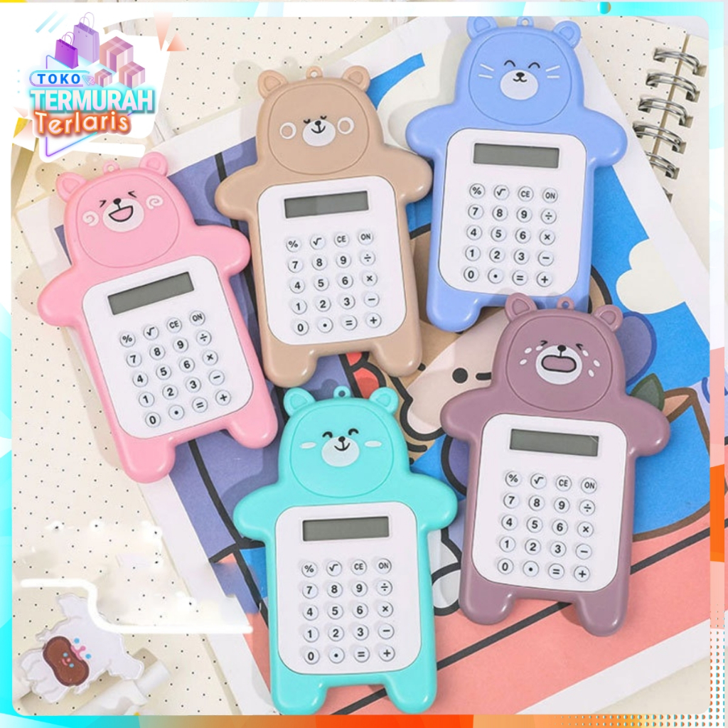 

TTT Calculator Mini Portable Motif Bear Kalkulator Portable Mini Beruang Kalkulator Unik Kalkulator 8 Digit Mini Portable Kalkulator Beruang Tombol Karet Kalkulator Sekolah Stationary Warna Warni