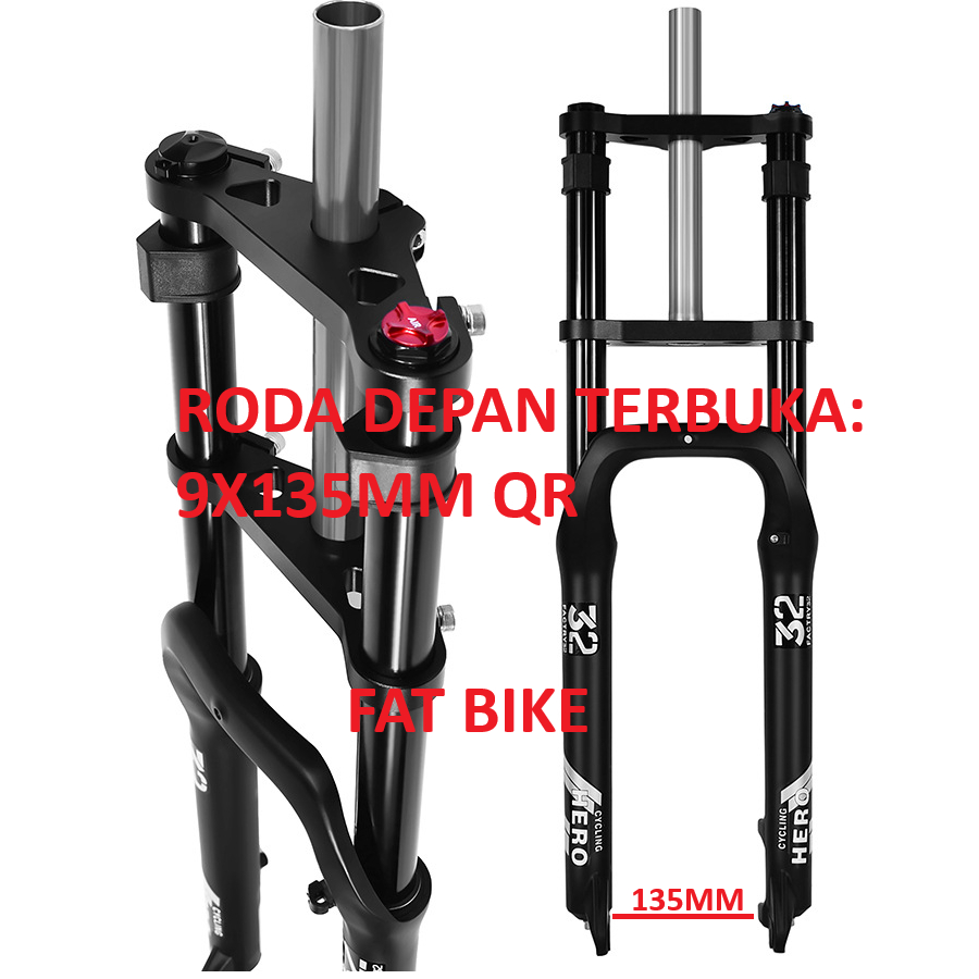 Fork FAT BIKE DH AIR 26 HERO DOWNHILL angin udara garpu sepeda Double Crown DOWN HILL am fr oversize