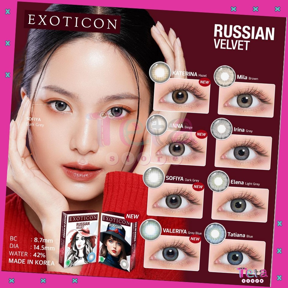 Softlens RUSSIAN VELVET Normal & Minus (-3.25 s/d -6.00) by Exoticon