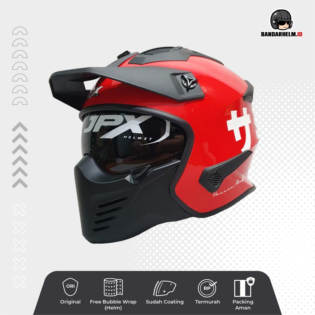Helm Modular JPX MX 726 Baba Red Japan