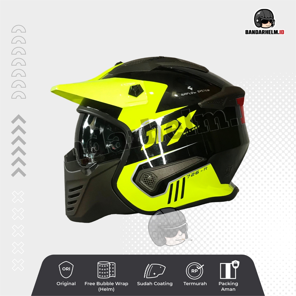 Helm Modular JPX MX 726 Black - Yellow