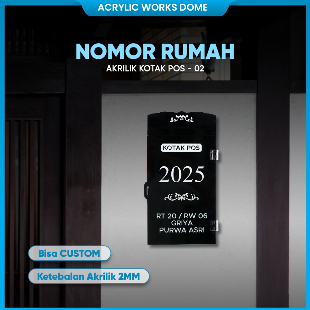 

Nomor Rumah Akrilik Model Kotak Pos KP-02