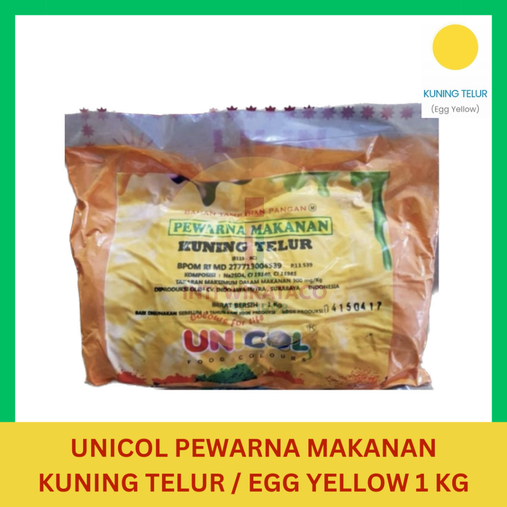 

Pewarna Makanan Unicol Kuning Telur / Egg Yellow 1 Kg
