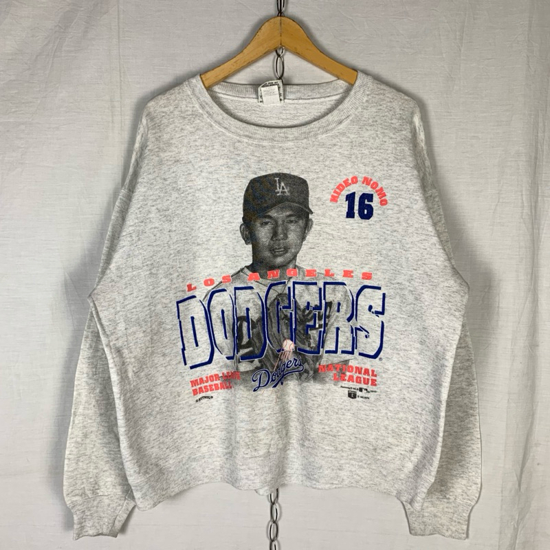 Vintage 1995 MLB LA Dodgers Hideo Nomo Nutmeg Mills Sweatshirt Crewneck