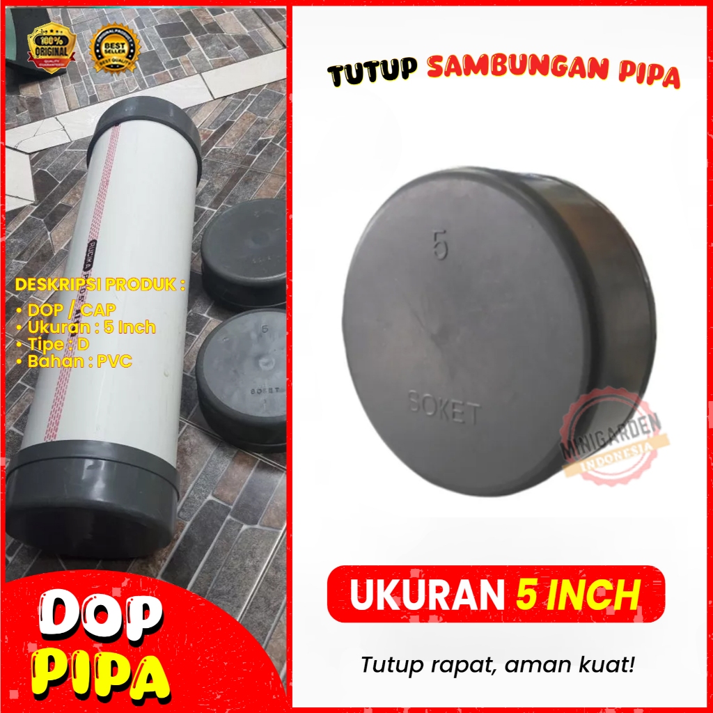 DOP PIPA PRALON 5 INCH tutup pipa 5'' sambungan fitting cap pipa 5 inch