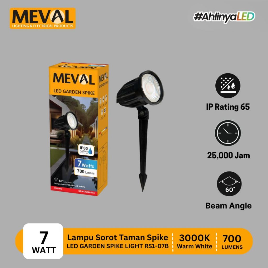 MEVAL Lampu Tusuk Taman LED Garden Spike light  RS1-07B