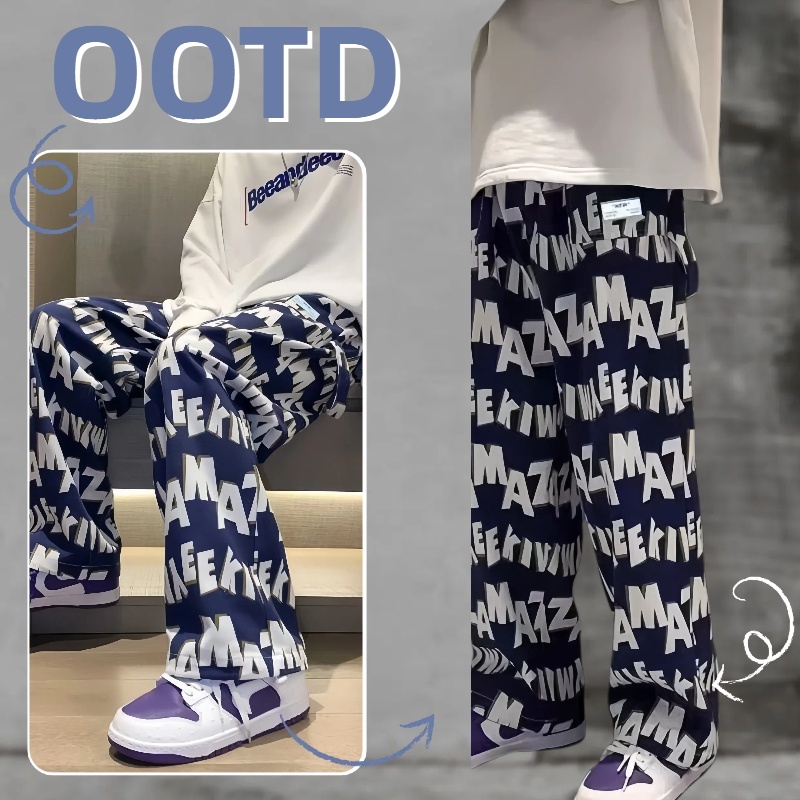 celana panjang hitam pria celana pria korean style celana longgar pria celana kasual pria