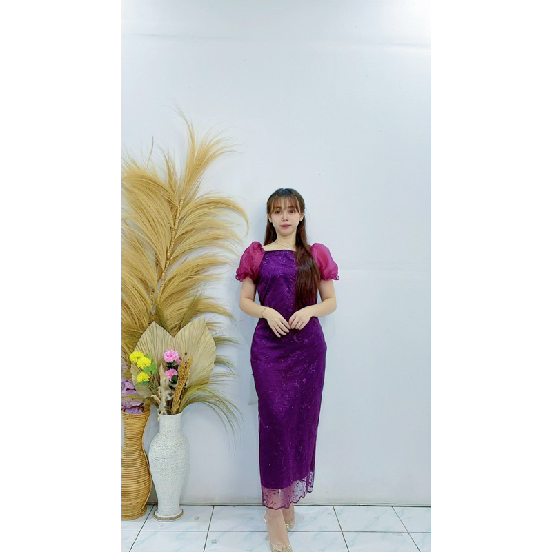 Dres Wanita Brokat Ibuibu Gereja Dres Wanita Dress Batik Natalan Terbaru Korean Style Selutut Kekini