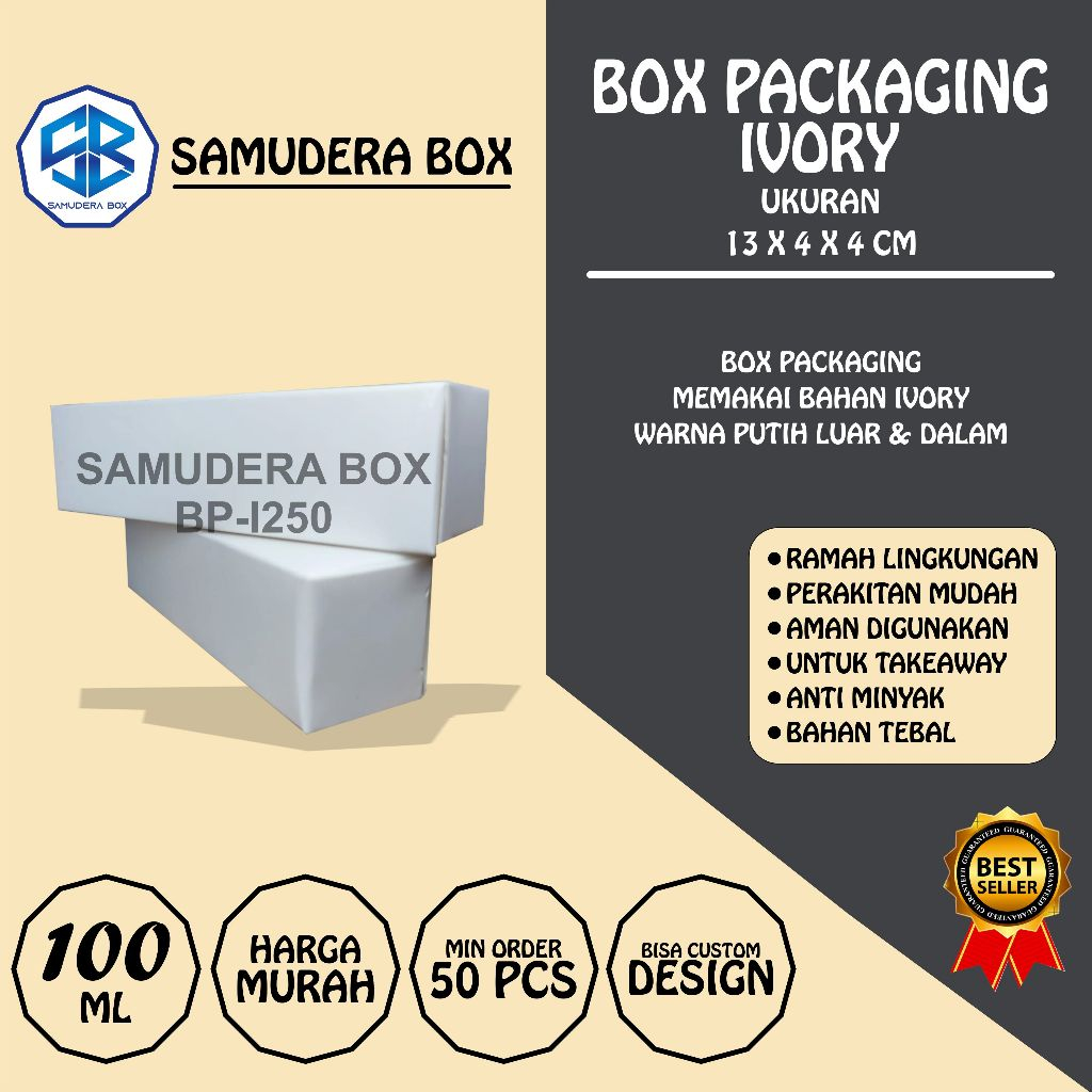 

Box Packaging Ivory Natural 13x4x4 cm