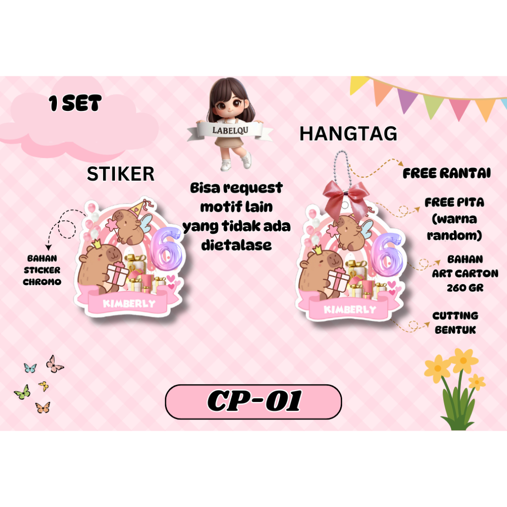 

mh (32 PCS) HANGTAG STICKER BIRTHDAY ULANG TAHUN / KARTU UCAPAN HAMPERS ULANG TAHUN MOTIF ANAK