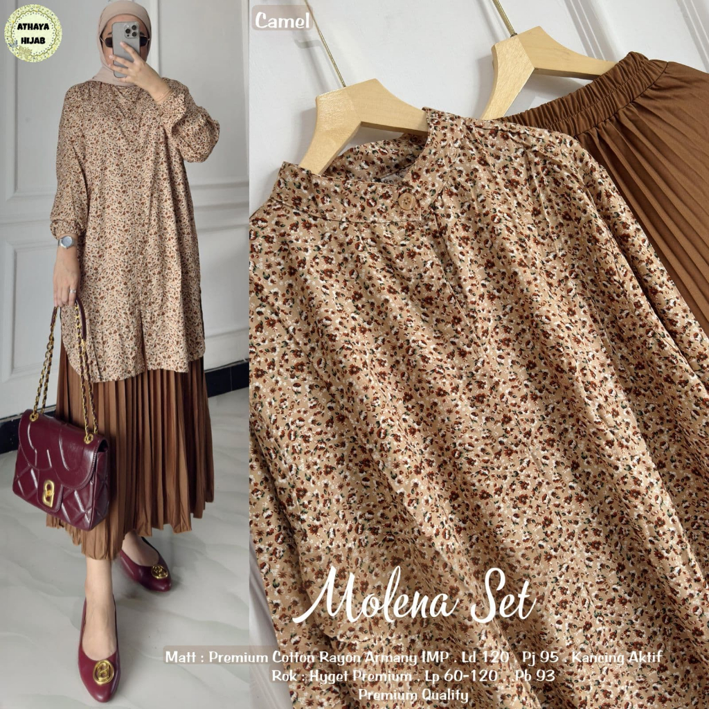Molena - Setelan Rok Tunik Wanita