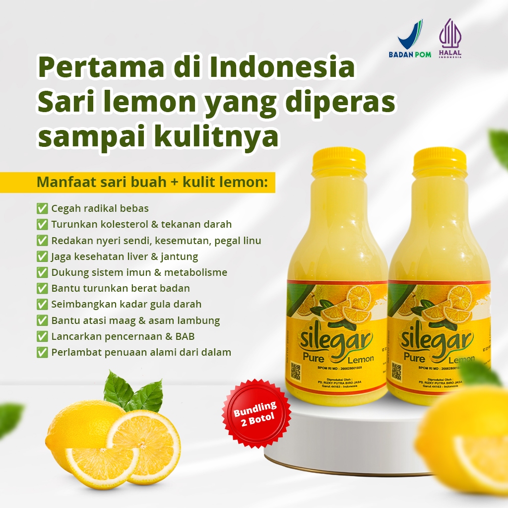 

Silegar Sari Lemon Murni (Bundling 2) | 100% Perasan Buah & Kulitnya/Lemon Peras Asli / Pure Lemon / Jus Lemon Alami / Natural Lemon / 100% Perasan Lemon / Sari Lemon Asli