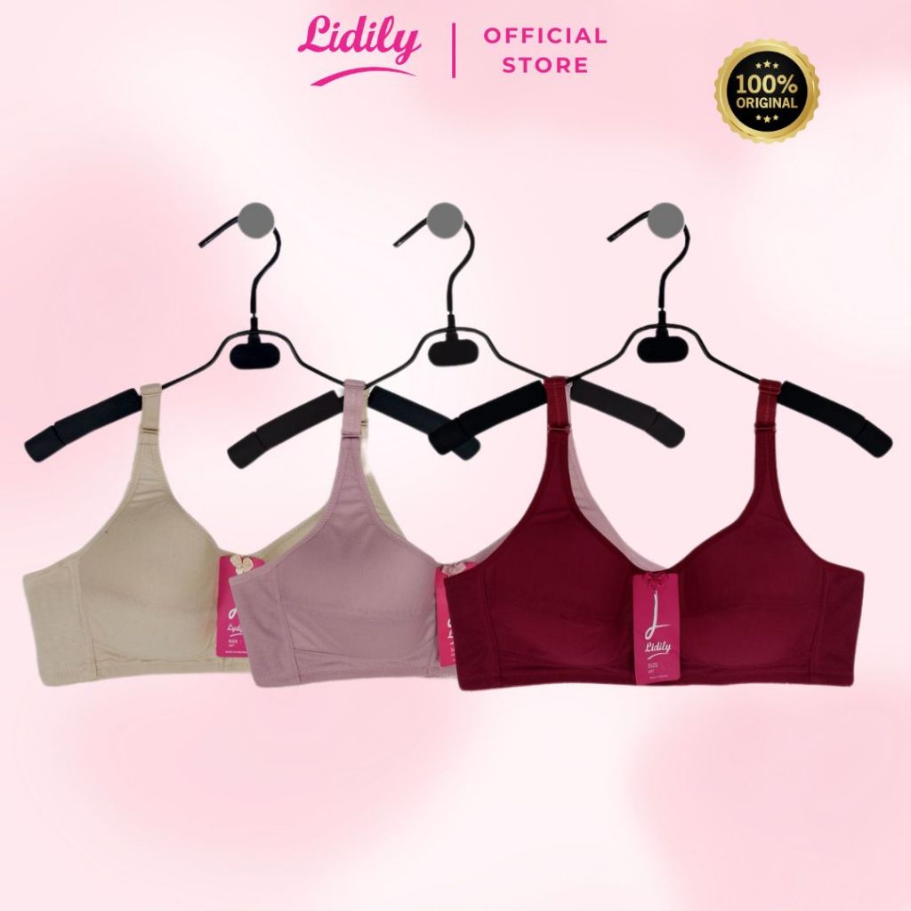 Lidily - Bra Sport Busa Tipis Tanpa Kawat |  BH L035 Daily BH Underwear Wanita Basic