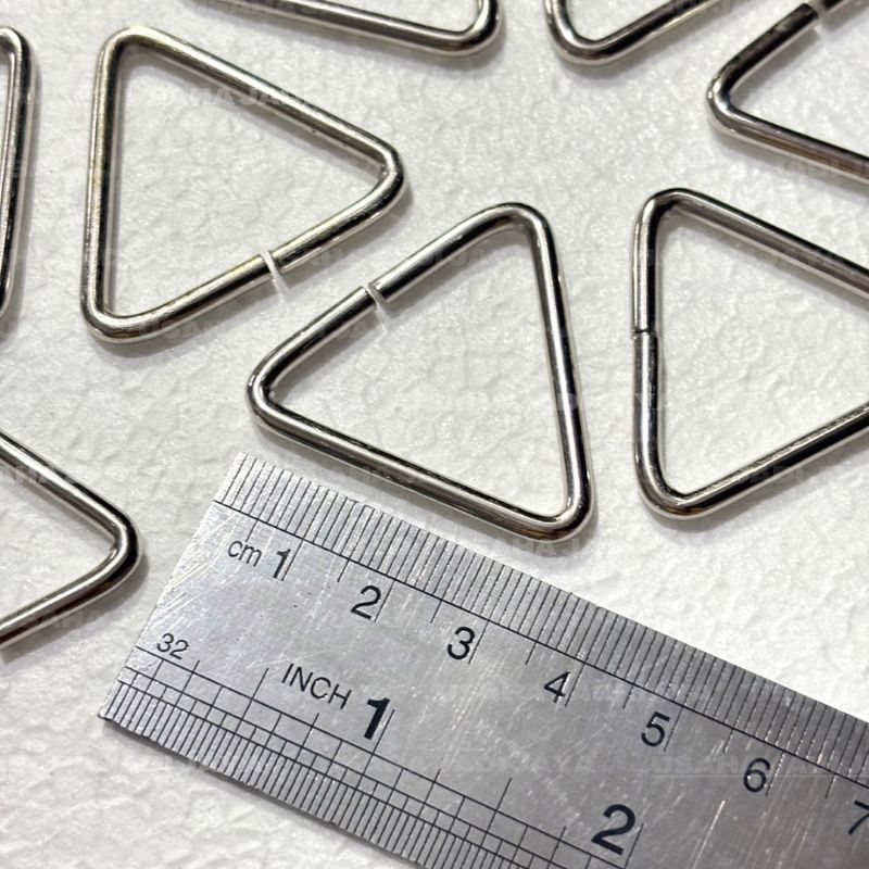 RING SEGITIGA 3,2CM RING TAS BESI NIKEL PER PCS