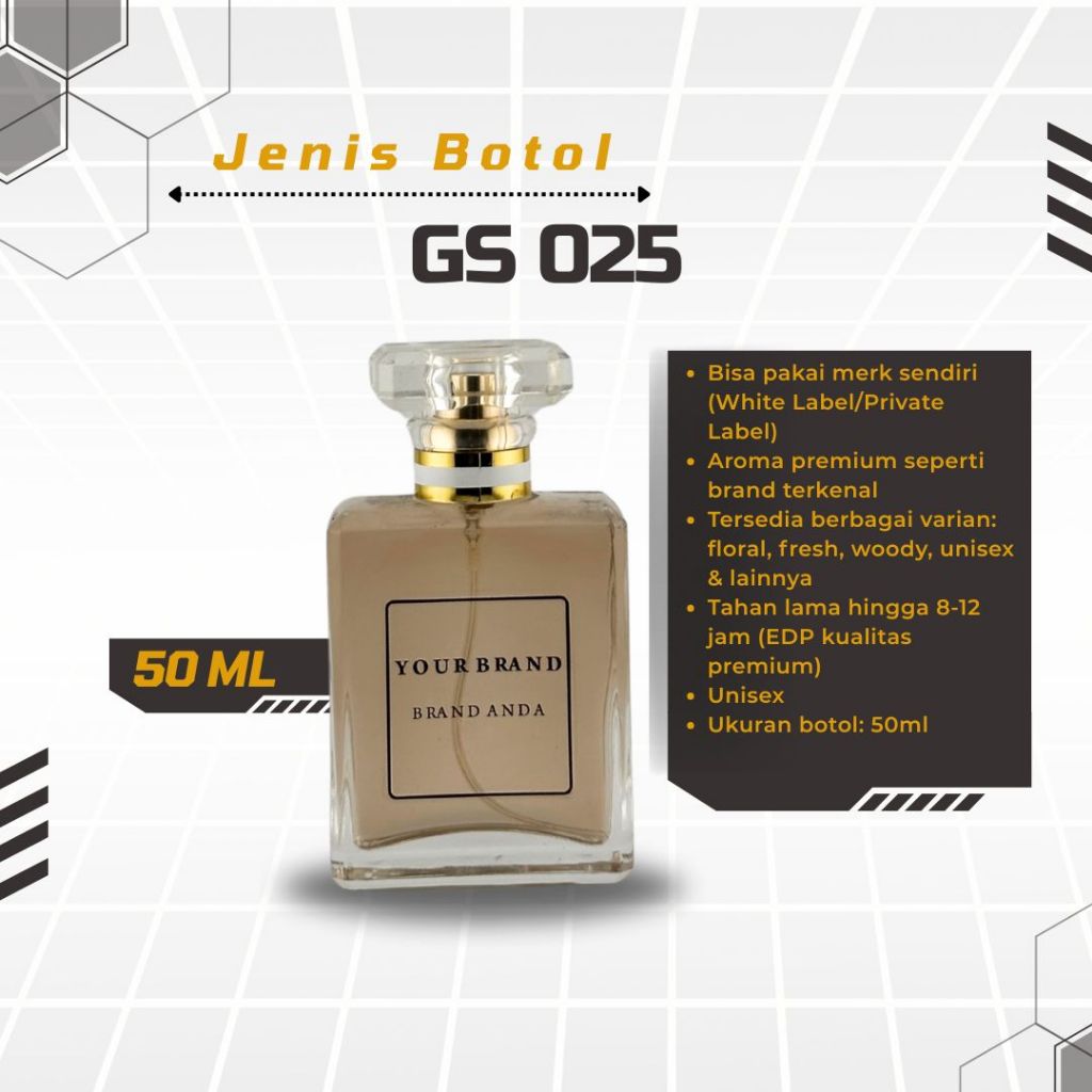 Parfum Grosir MKS - Custom Parfum | Botol Chanel Transparant 50 ml - Kualitas EXTRAID