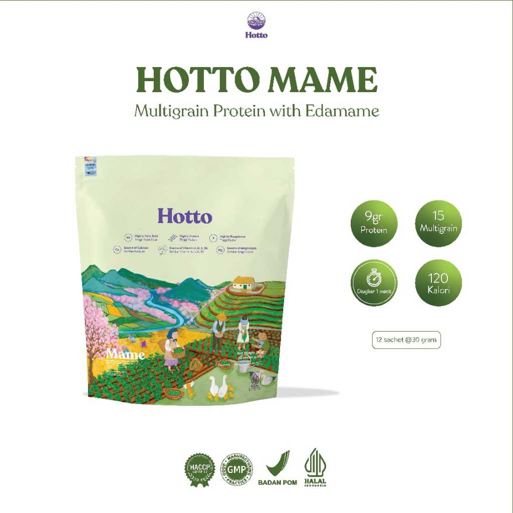 

Hotto Mame Multigrain Superfood Original - 1 Pouch (12 Sachet) Hotto Purto