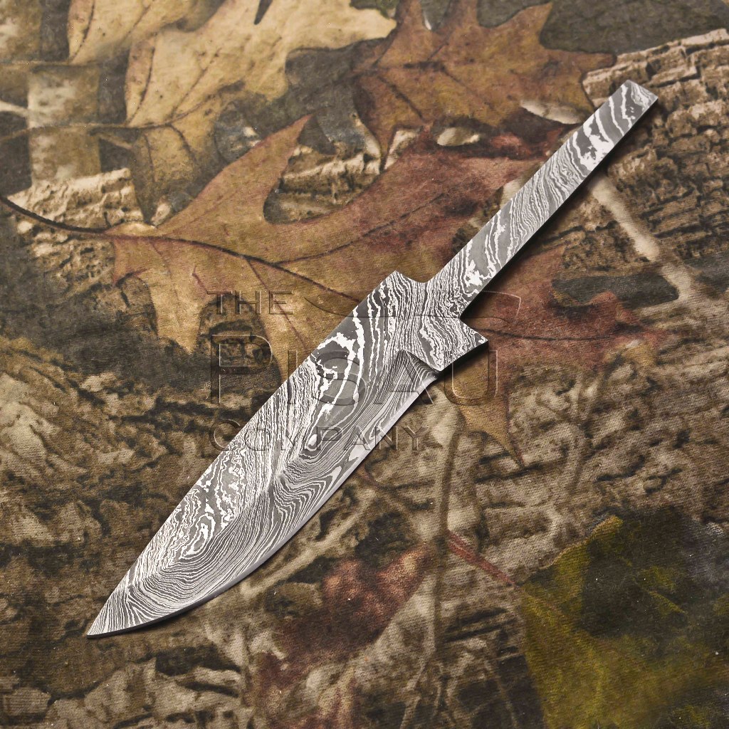 Pisau bleng Damascus tempa Asli  | Pisau Handmade Damascus Blank Blade - Pola Twist