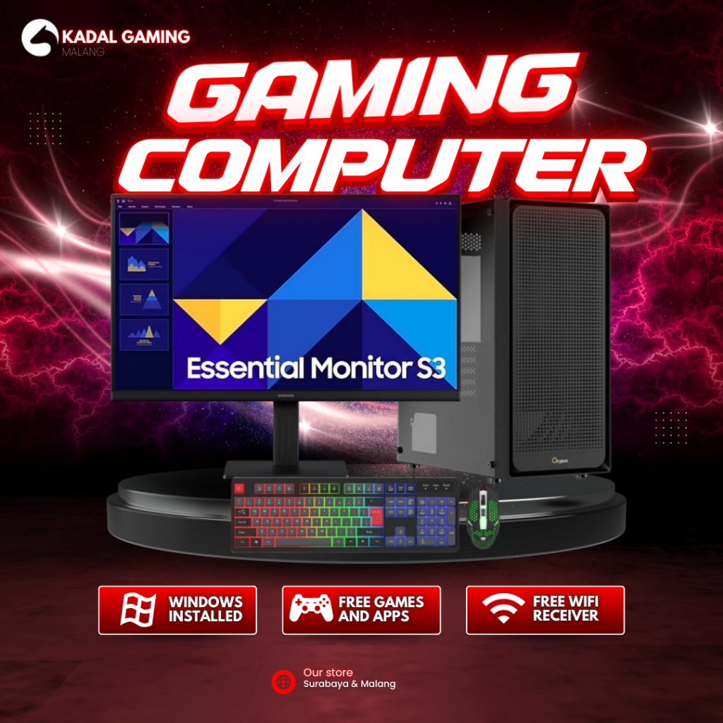 PC GAMING EDITING INTEL CORE I5 12400F VGA RADEON RX 580 8GB RAM 16GB DDR4 SSD 256GB VARIAN FULLSET