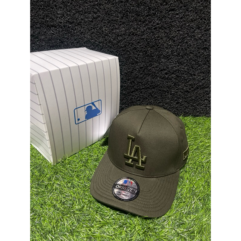 LA Full Hijau Army Bahan Hijau Army Topi Premium MLB