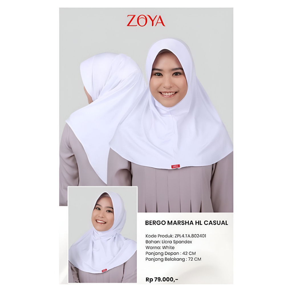 ZOYA - Kerudung Sekolah Sport Marsha HL