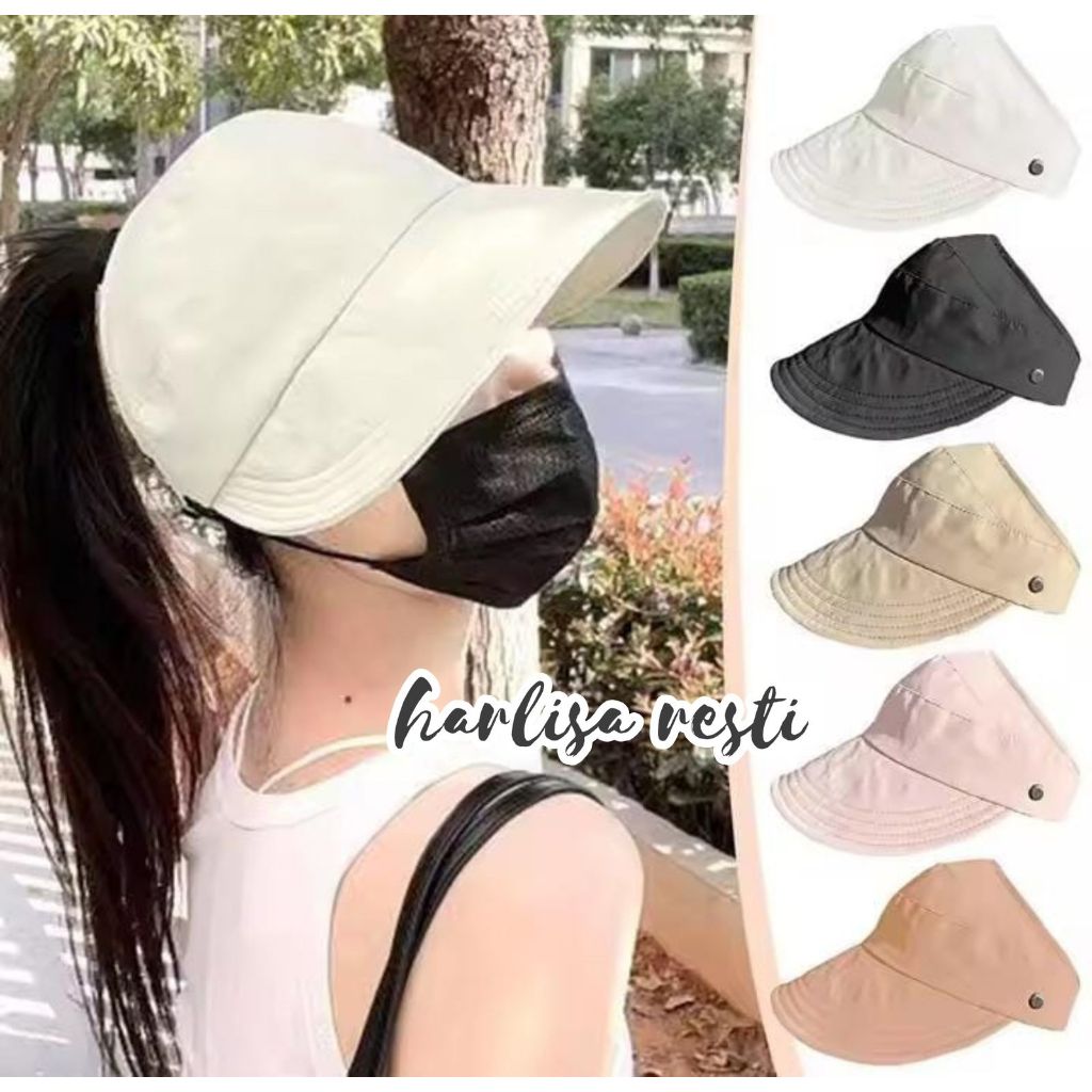 COD Topi Visor Lipat Wanita Style Korea Hat Casual Pelindung Sinar UV HAT