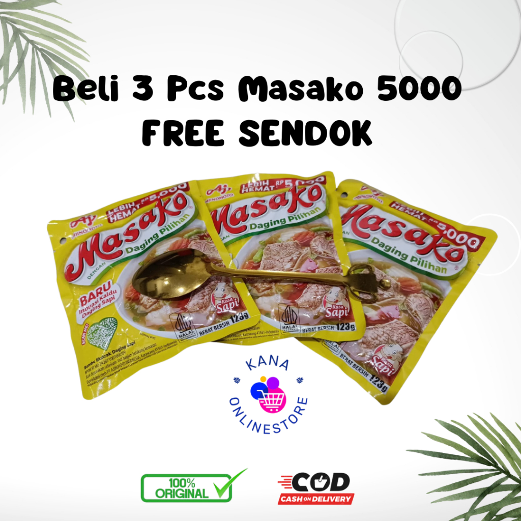 

Masako Bumbu Kaldu Sapi Penyedap Rasa 123g (beli 3 pcs gratis sendok cantik!!! )
