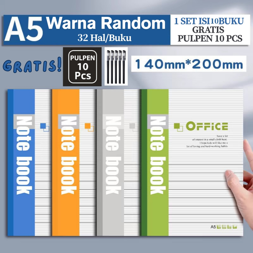 

COD 10PCS Buku +10PCS Pulpen Gel Buram Buku Catatan Kantor Soft Copybook A5 Tebal 16 Note Book Halaman Buku Catatan Bisnis Sederhana Alat Tulis Sekolah Estetika Kertas Buku Harian Buku Catatan Tulis Perlengkapan Belajar Khusus Siswa