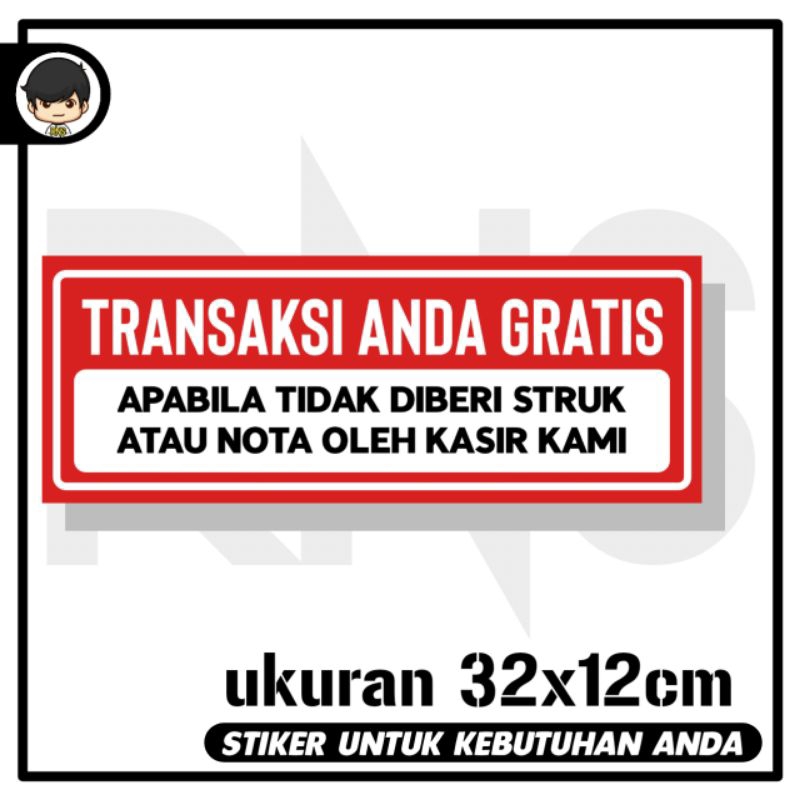 

Stiker minta nota struk kasir toko resto sticker rambu