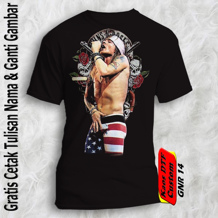 Kaos Gambar Axl Rose dan Slash / Tshirt exel rose slas