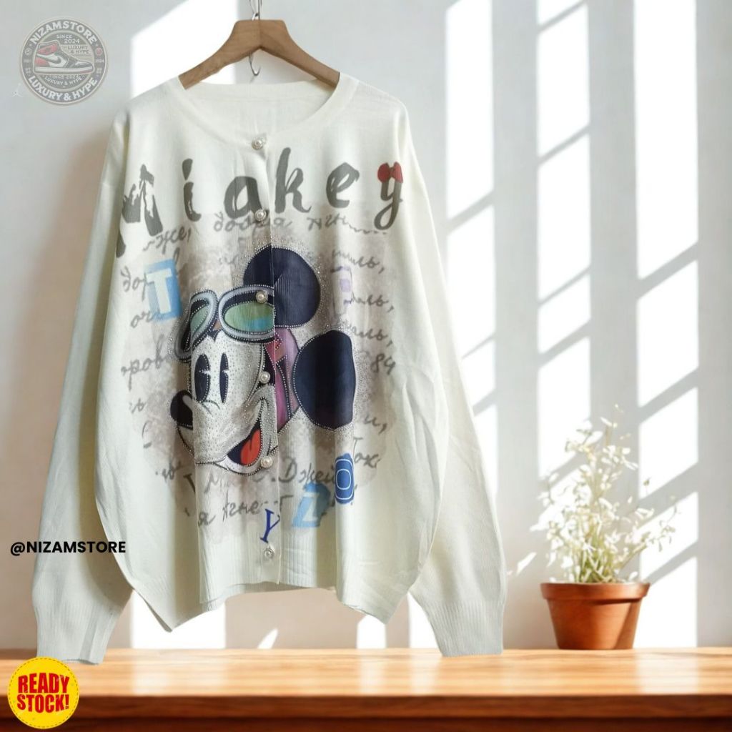Sweater Rajut Wanita Motif Kartun – Outer Kekinian Lengan Panjang Premium Stretch