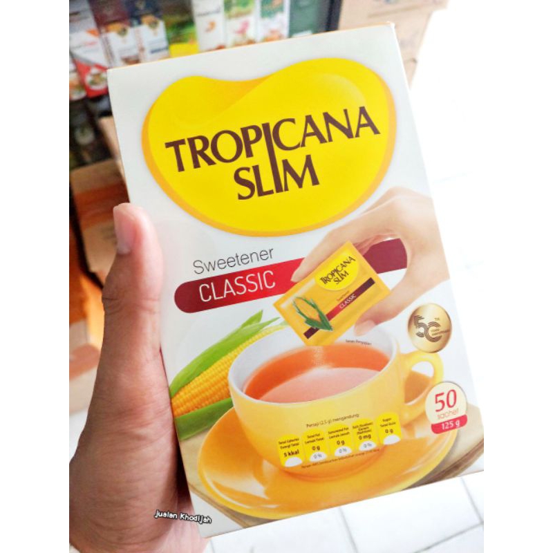 

50 Sachet 125gr Tropicana Slim Sweetener Classic - Pemanis Alami Pengganti Gula Pasir