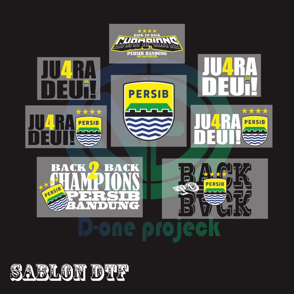 

Sablon Setrika DTF gambar PERSIB BANDUNG B2B Champion terbaru