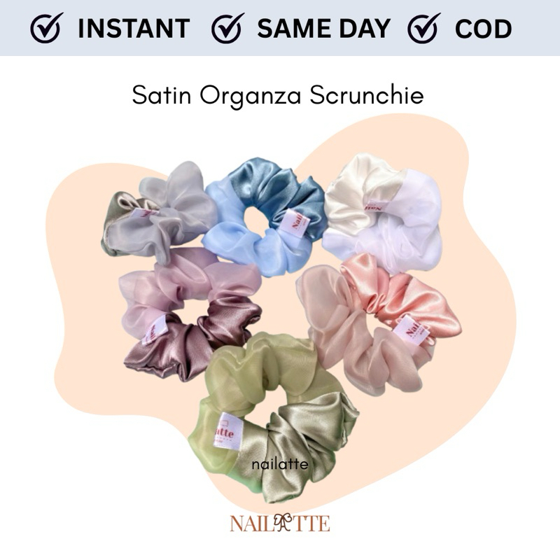 SCRUNCHIE KOREA SATIN / SCRUNCHIE SATIN SILK / SCRUNCHIE HIJAB / KUNCIRAN RAMBUT KOREA / IKAT RAMBUT