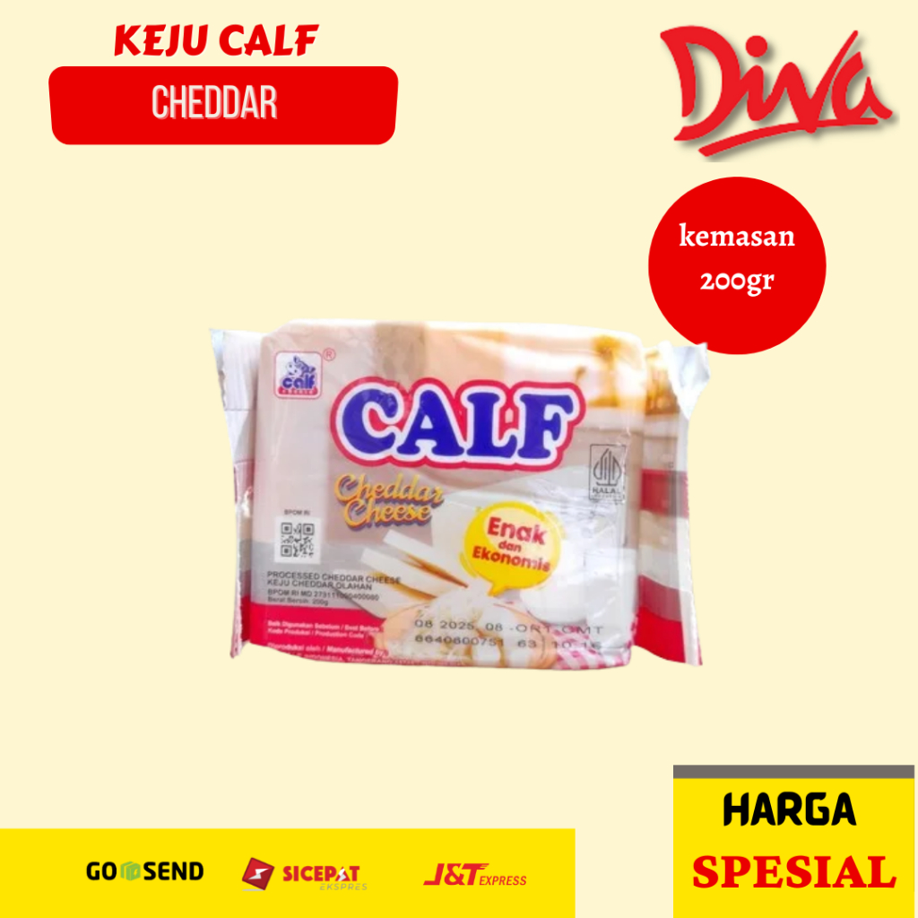 

Keju Calf Cheddar kemasan 200gr | Keju Parut