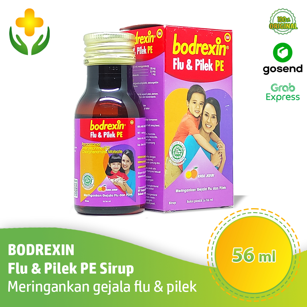Bodrexin Flu dan Pilek PE Sirup 56 ml - Obat Flu Pilek Anak | Bodrexin Ungu
