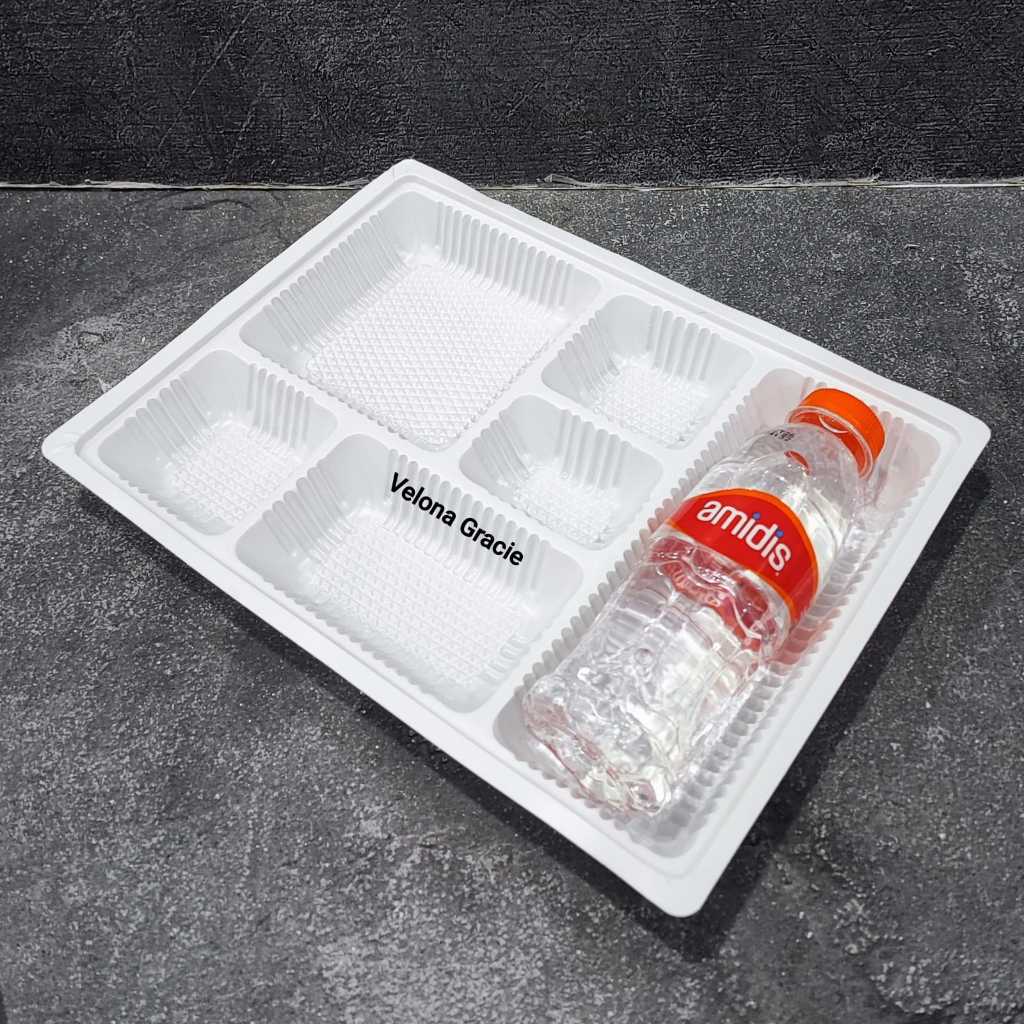 Ay00 Sekat Mika Persegi Panjang 20x27 isi 50 pcs Putih Susu Sekat 6