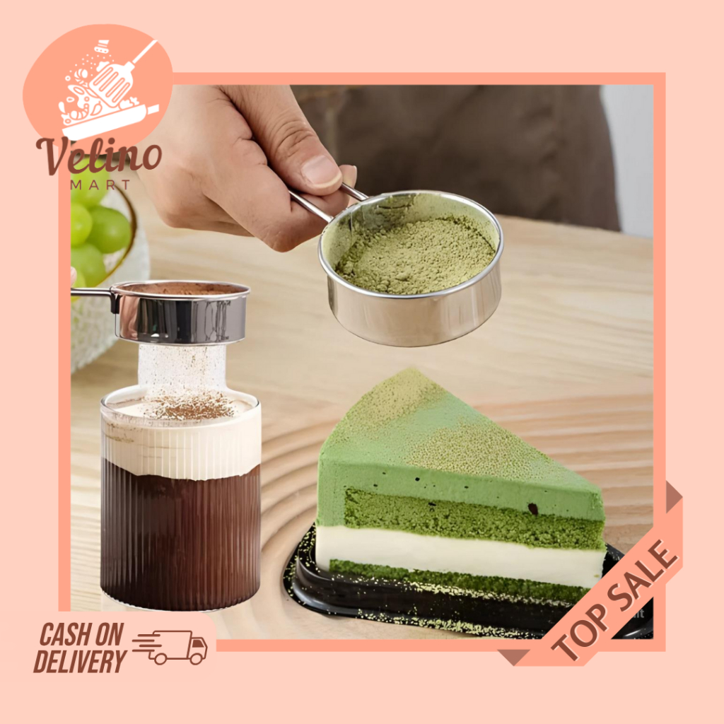 Saringan Tepung Stainless Minyak / Ayakan Bubuk Teh Tepung Kopi / Saringan Gula Halus Serbaguna