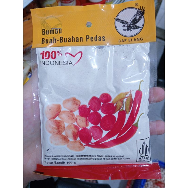 

bumbu buah pedas /garam buah cap elang 100gram