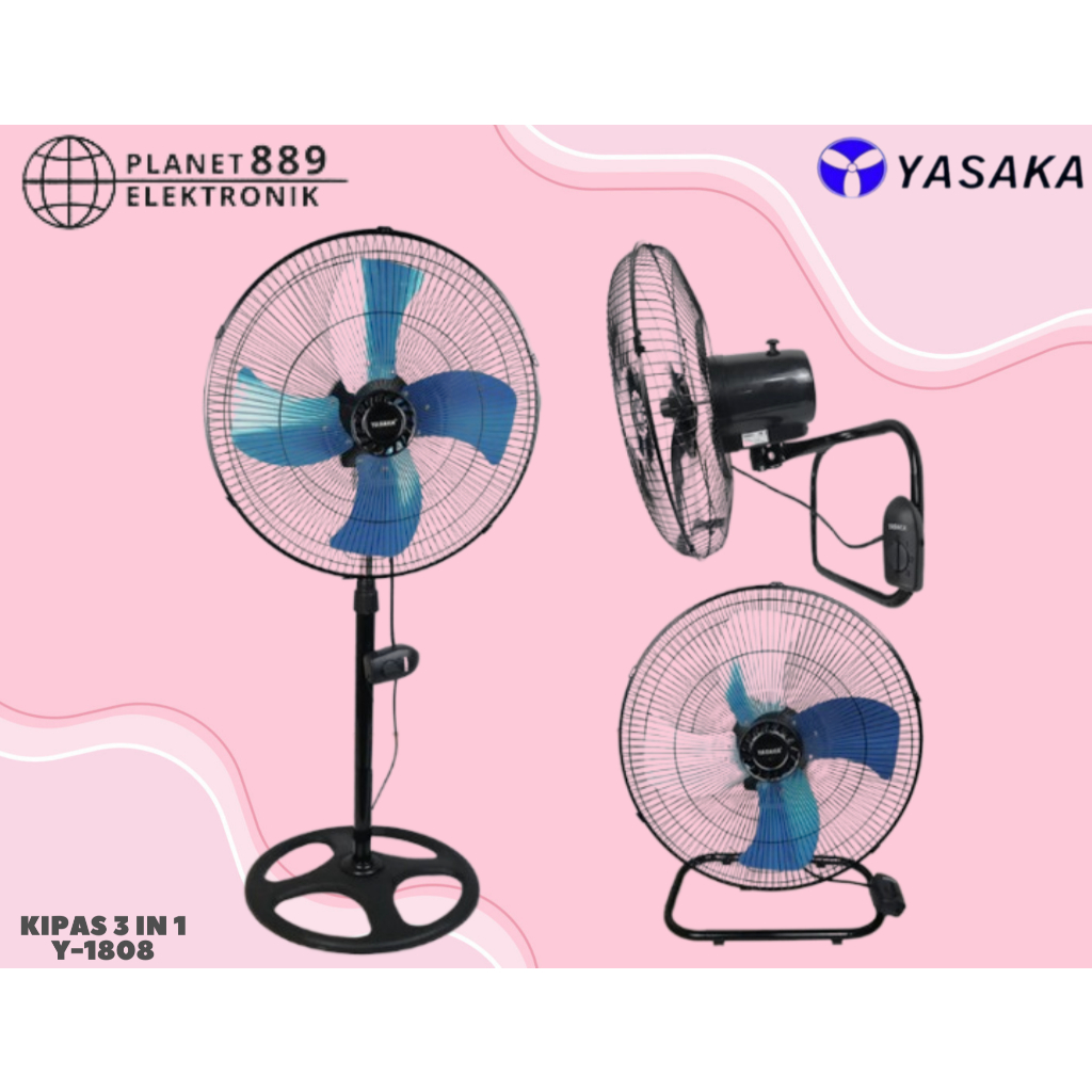 Yasaka: Y-1808 Kipas Angin Tornado Besi 18 Inch 3In1
