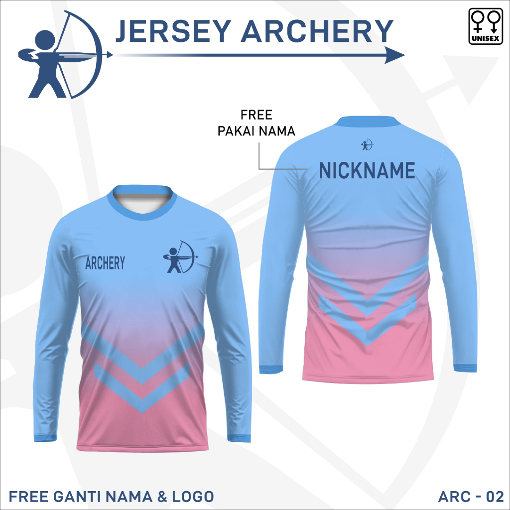 Baju panahan kaos olahraga jersey archery lengan panjang ARC-02