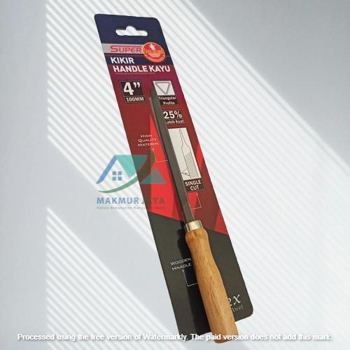 Kikir Segitiga 4" Handle Kayu YoZuri / Kikir Gergaji Kayu 4 Inch