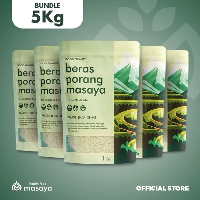 

Masaya Beras Porang 5kg Instant Konjac Rice Mudah & Praktis