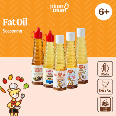 

Plum & Blum / Plum and Blum Minyak MPASI BB Booster / Coconut Oil / Chicken Fat Oil / Beef Fat Oil / Salmon OIl / Plum and Blum 140 ml / 6 bulan+